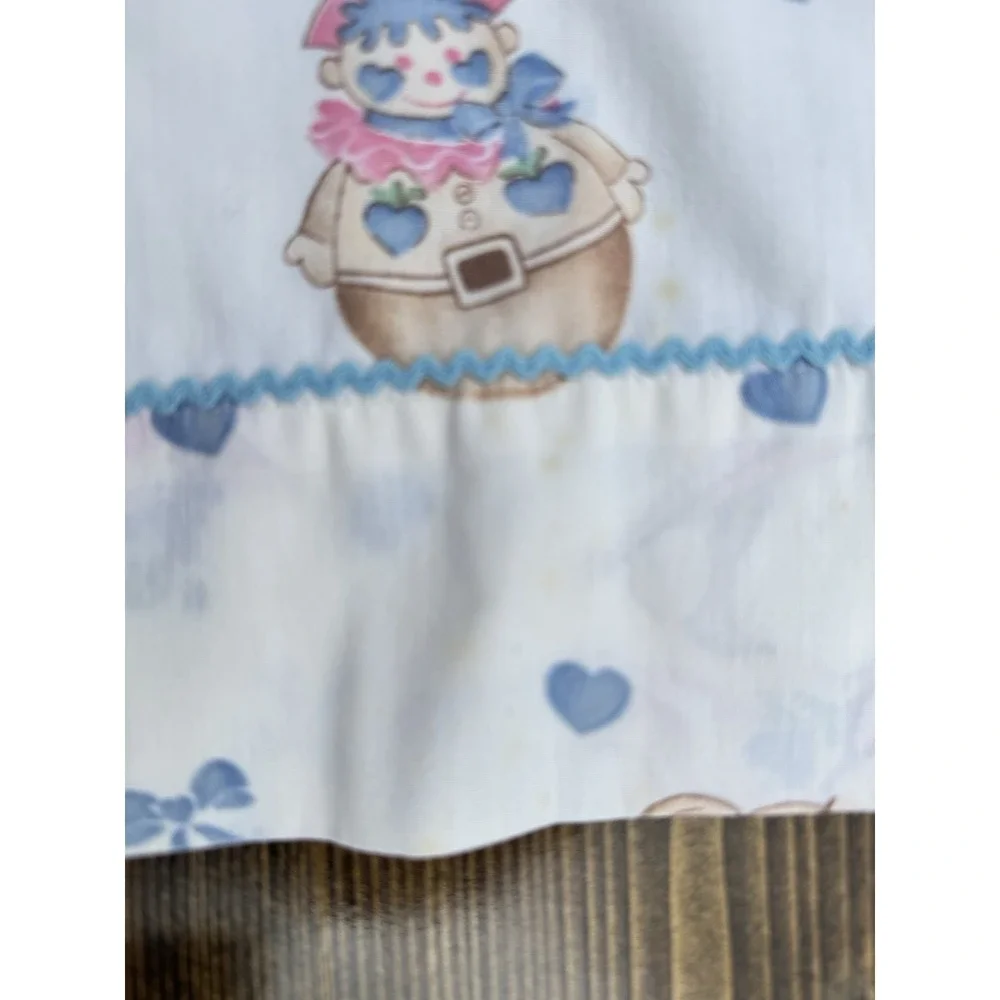 Vintage Handmade Pillowcases Pair Nursery Teddy Bear Doll Kids Pastel Retro